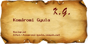 Komáromi Gyula névjegykártya