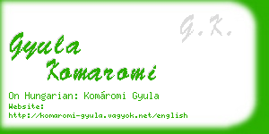gyula komaromi business card